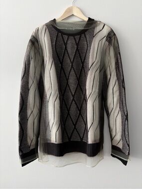 Y/Project FW2019 Double Layer Mesh Overlay Sweater